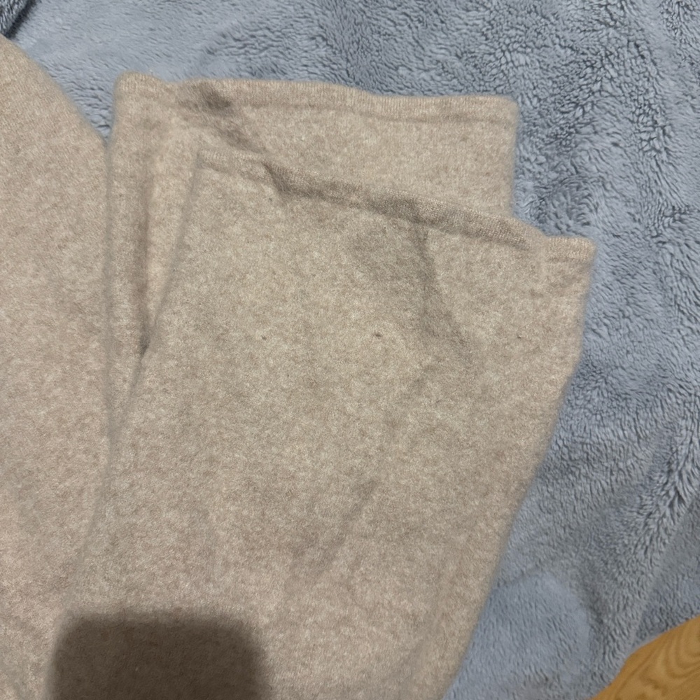 GARNET HILL CASHMERE Women's PETITE Tan Wide-Leg Pants - Picture 3 of 8